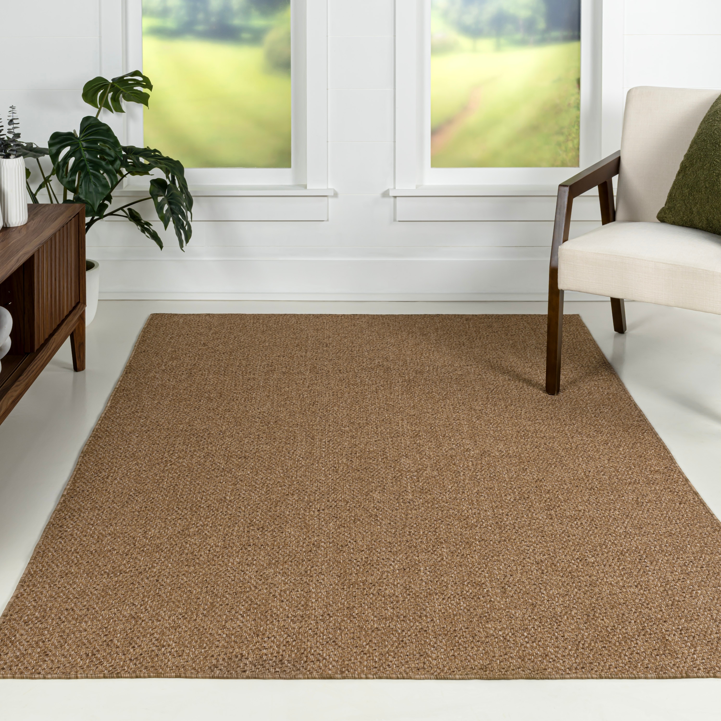 JONATHAN Y Solana Easy Jute Rustic Solid Color Indoor/Outdoor Area Rug