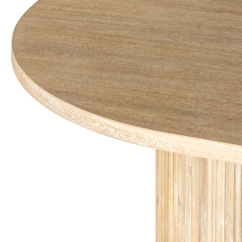 Modrest Jacobson Modern Natural Acacia Oval Large Dining Table