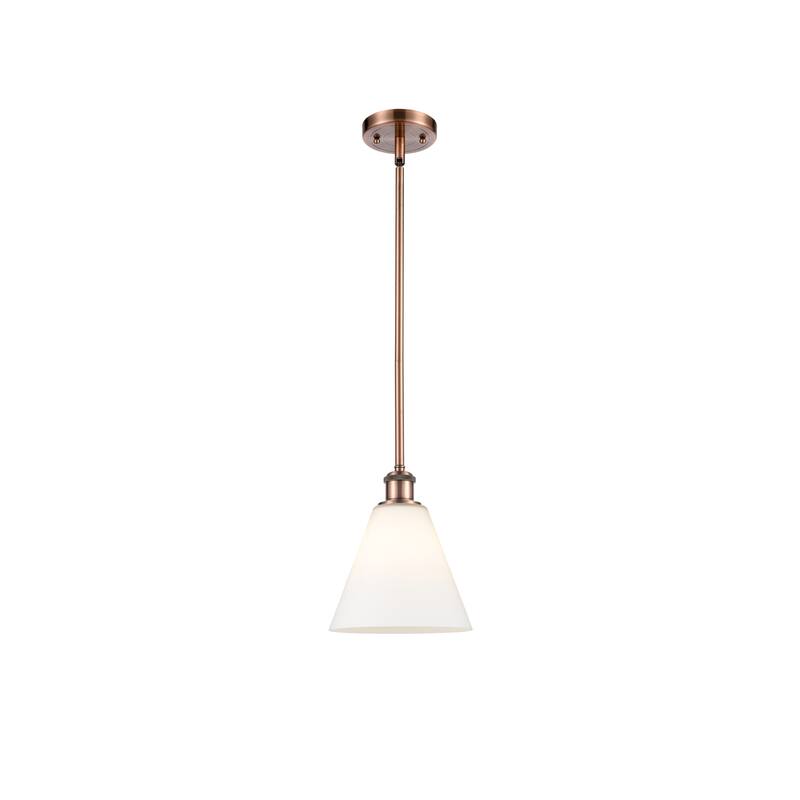 Innovations Lighting Berkshire 1 Light 8" Mini Pendant - Antique Copper/Matte White