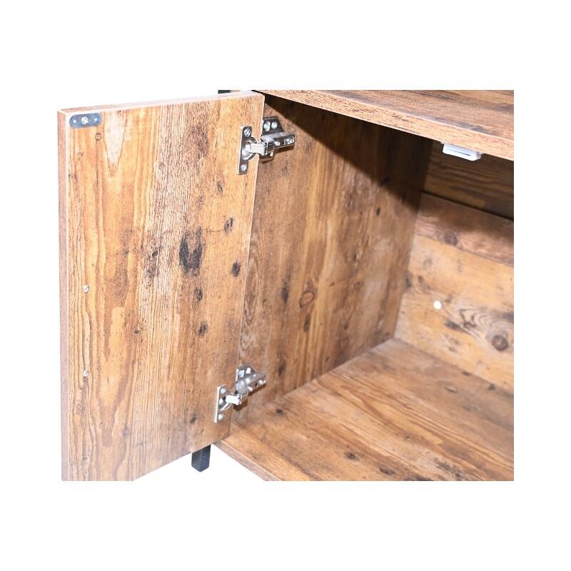 61 lbs Rustic Brown Wooden Cat Litter Box Enclosure, Spacious Hidden Cat Litter Box with Scratching Mat Furniture