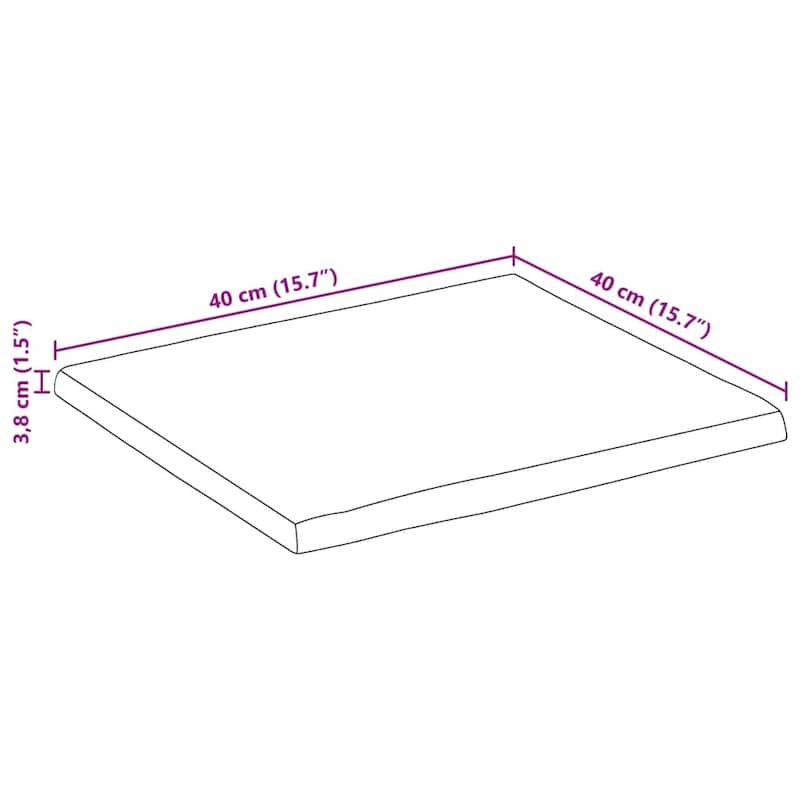 vidaXL Table Top Replacement Board Tabletop Accessory Solid Wood Live Edge