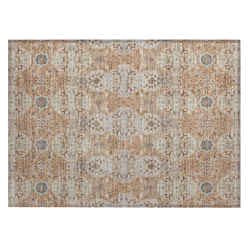 Machine Washable Indoor/ Outdoor Global Budden Chantille Rug