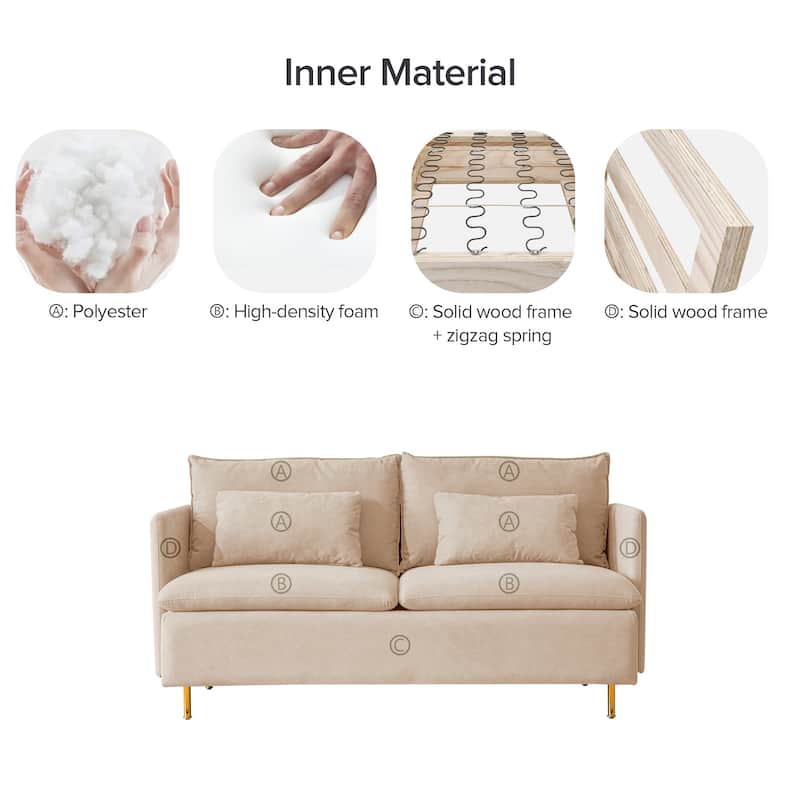 Modern Upholstered Loveseat Sofa