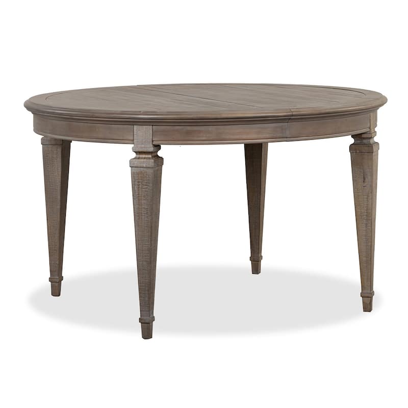 Magnussen Home Lancaster Dovetail Grey Extendable Round Dining Table - 52''W x 52''D x 30''H - 52''W x 52''D x 30''H