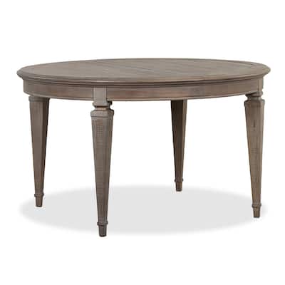 Magnussen Home Lancaster Dovetail Grey Extendable Round Dining Table - 52''W x 52''D x 30''H