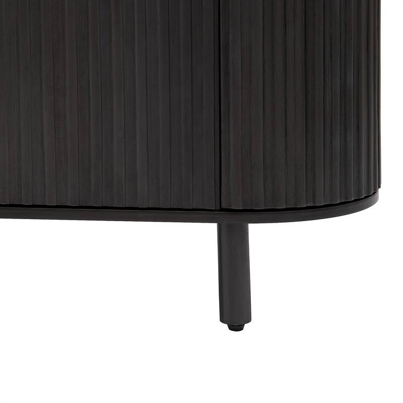 Light Luxury Sideboard with Adjustable Shelves, Curved Design Storage Buffet Cabinet for Living Room/Kitchen/Entryway/Hallway