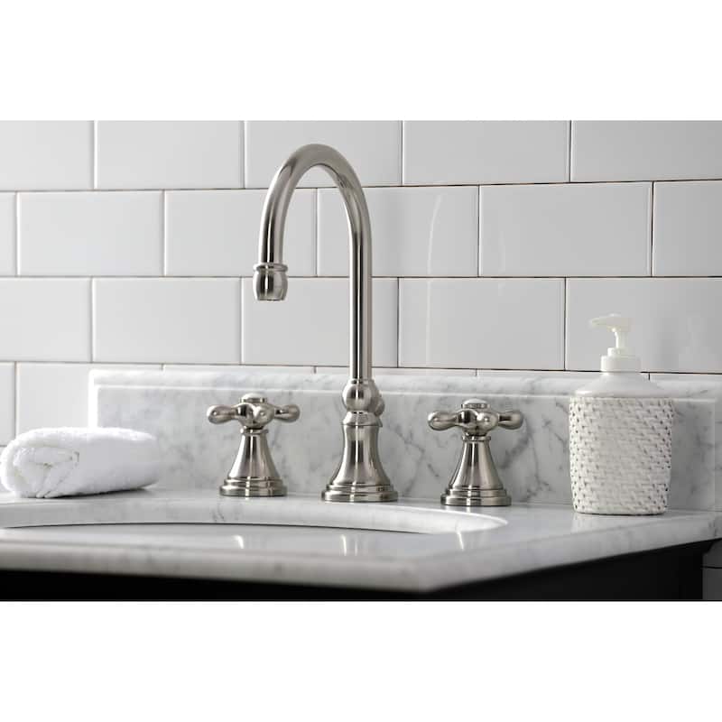 Kingston Brass Governor 8 in. Widespread Bathroom Faucet - Brushed Nickel