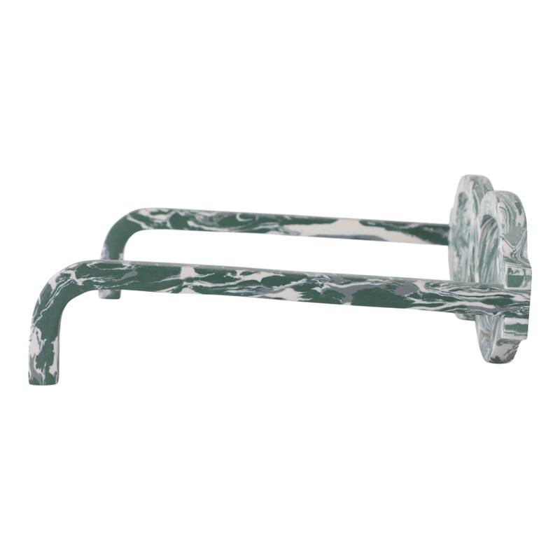 Stone Decorative Object Eyeglasses Shape Carved Sculptural Accent - 9" x 8" x 3"