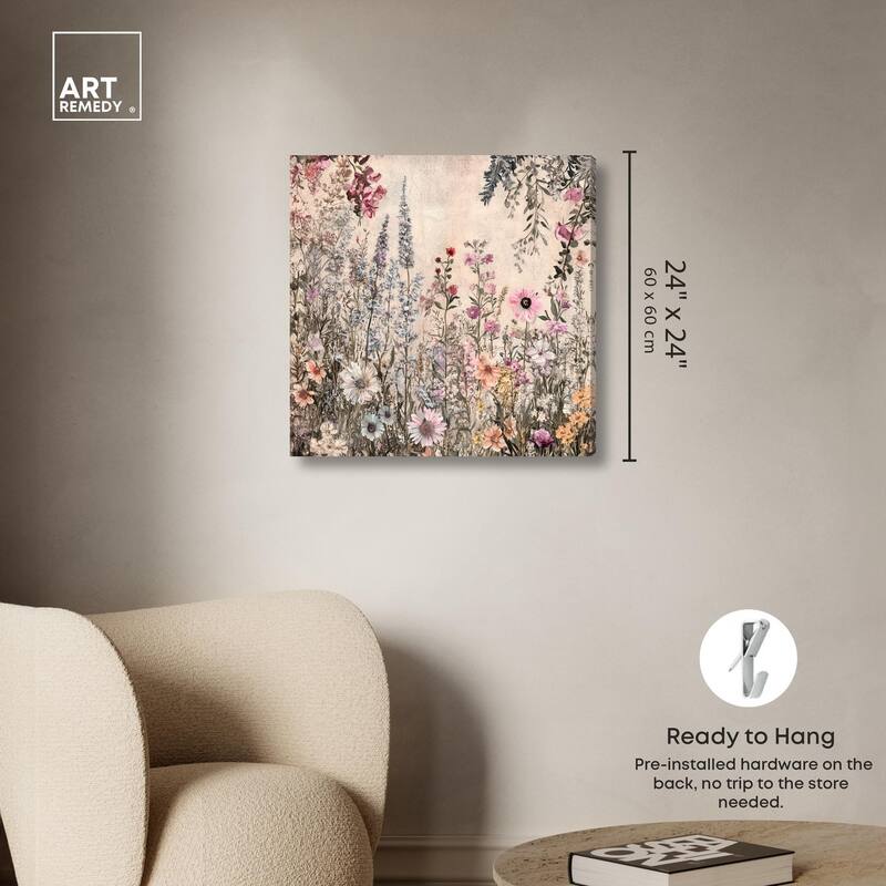 Chiffon Cosmos Canvas by Art Remedy, Gallery Wrapped