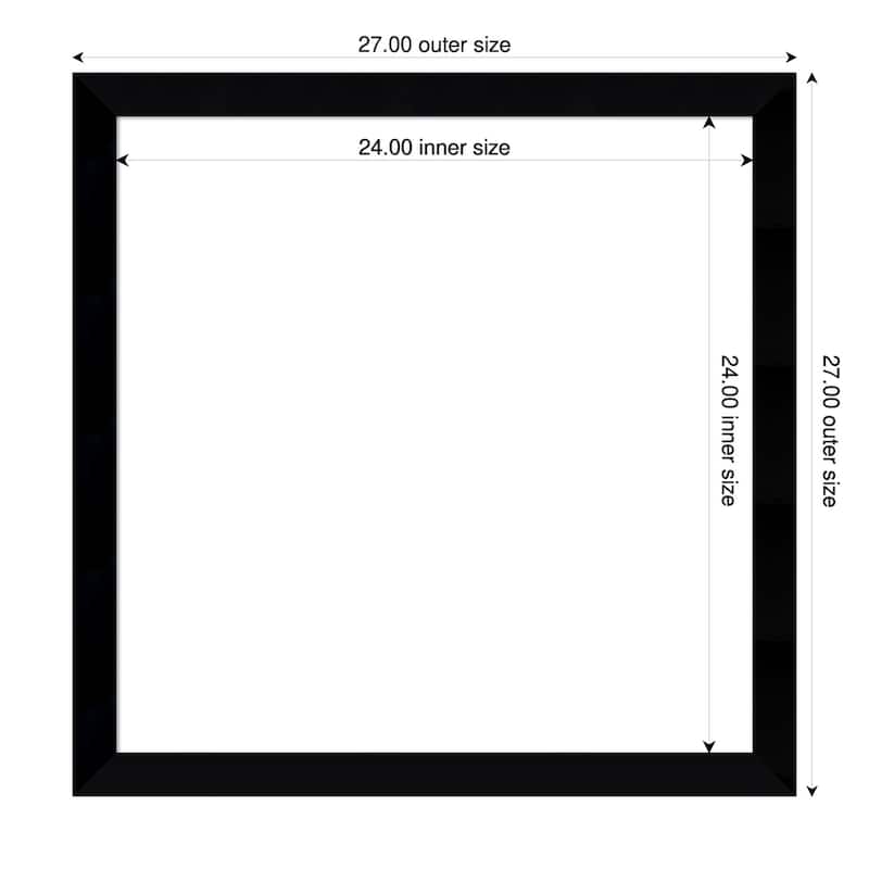 Amanti Art Black Museum Framed Dry Erase Magnetic Board - 27 x 27 in