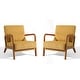 preview thumbnail 57 of 141, 25" W Mid Century Upholstered Wood Accent Chair with Pillow set of 2