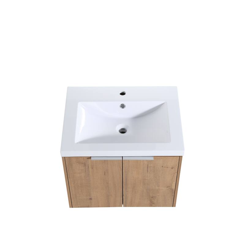 60 Inch Bathroom Vanity with Soft Close Doors, Resin Sink, Ample Storage and Matching Small Shelves (KD Packing)