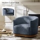 preview thumbnail 49 of 74, HULALA HOME Gema Modern 360°Swivel Chenille Ergonomic Barrel Accent Chair with Solid Wood Legs