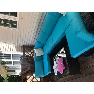 Kinbor All-Weather Rattan Sectional Sofa Patio Furniture Set Cushioned Wicker Sofa Set