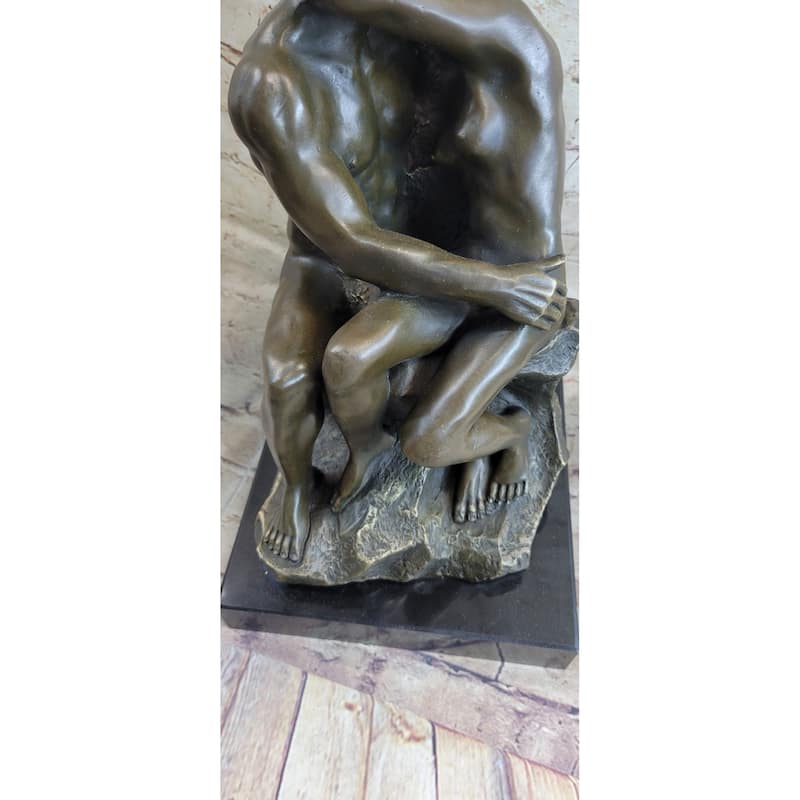 The Kiss By Auguste Rodin Bronze Statue Sculpture Romantic Figure Marble Base 15 Inches X 9 Inches