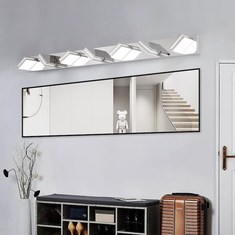 7-Light Chrome LED Vanity - Modern - Bathroom Mirror
