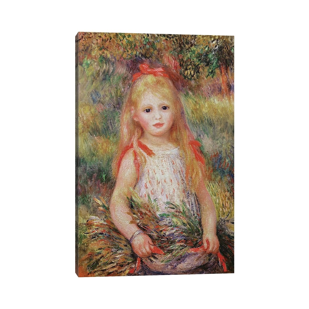 iCanvas "Little Girl Carrying Flowers, or The Little Gleaner, 1888 " by Pierre-Auguste Renoir Canvas Print