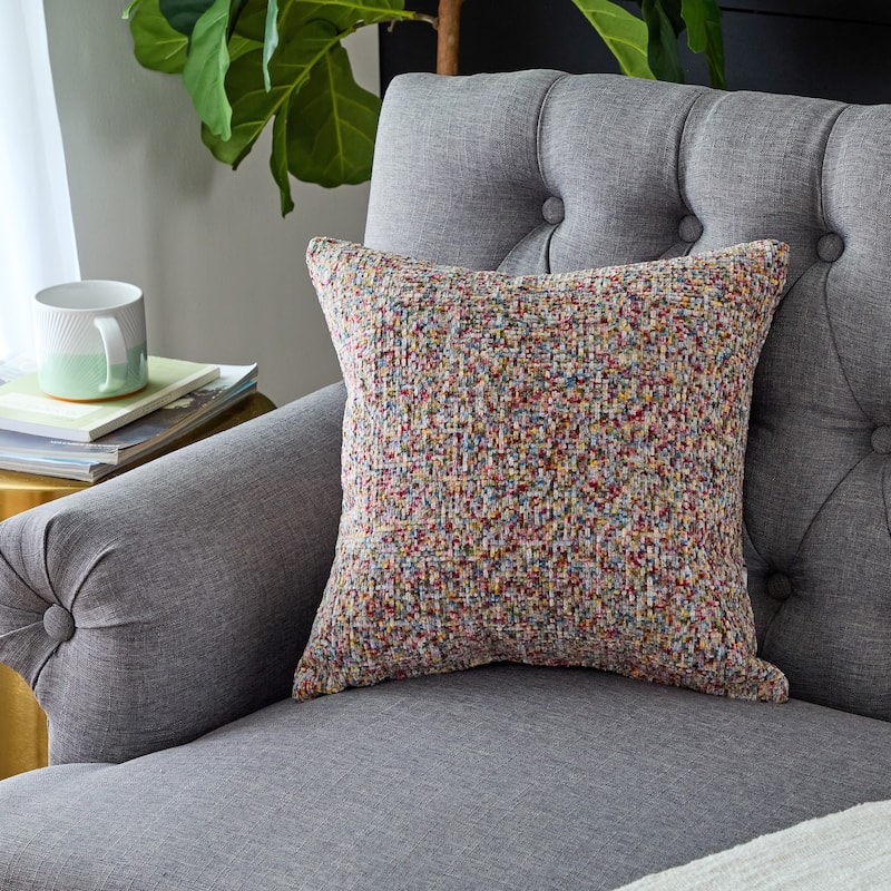 Sorra Home Indoor Knife Edge Pillow Single - 20 in H x 20 in W x 6 in D - Multi Color