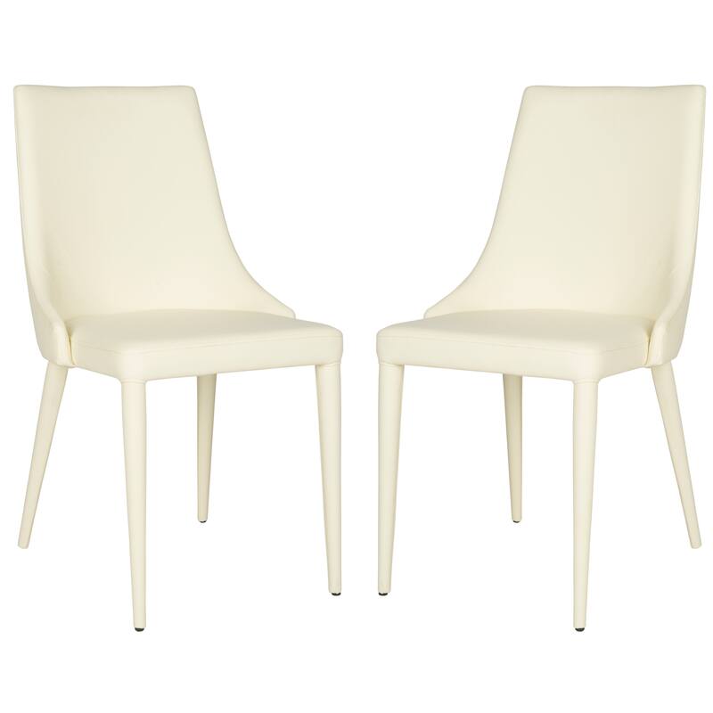 SAFAVIEH Socorro Mid-Century Modern White Dining Chair (Set of 2) - 23.6" x 19.6" x 35.5" - 24Wx20Dx36H