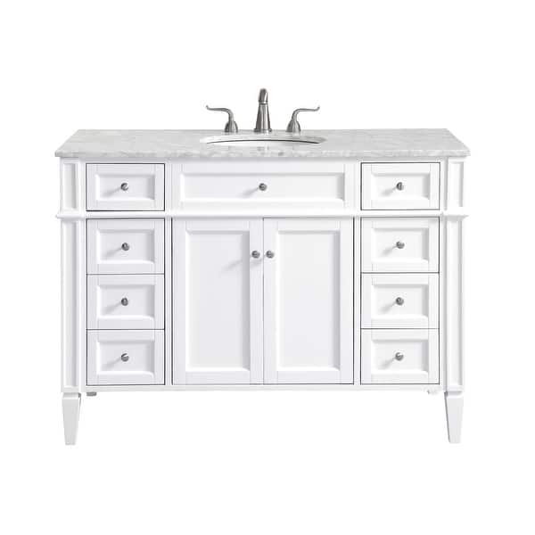 slide 2 of 9, Elegant Lighting VF12548 Park Avenue 48" Free Standing Single Basin White - Painted