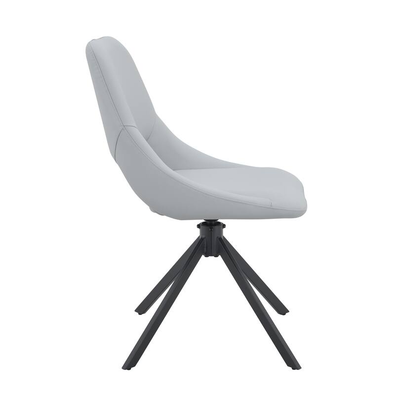 Comfortable Swivel Dining Chairs Set of 2, Metal Kitchen Chairs with GoldMesh Scratch-Resistant Leather and High Back