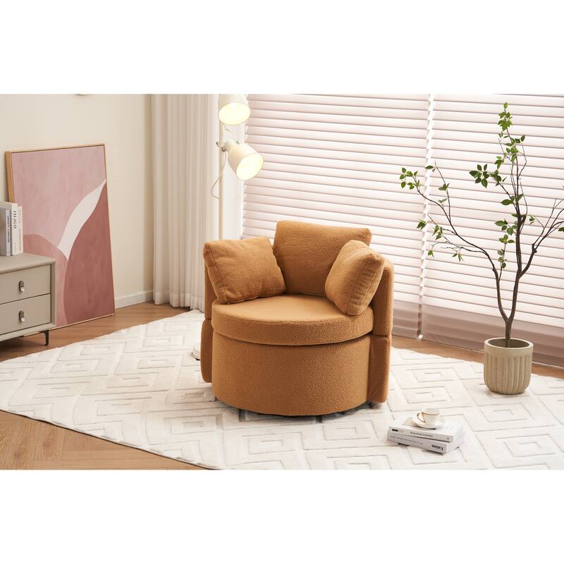 31.5" Swivel Barrel Chair with Storage