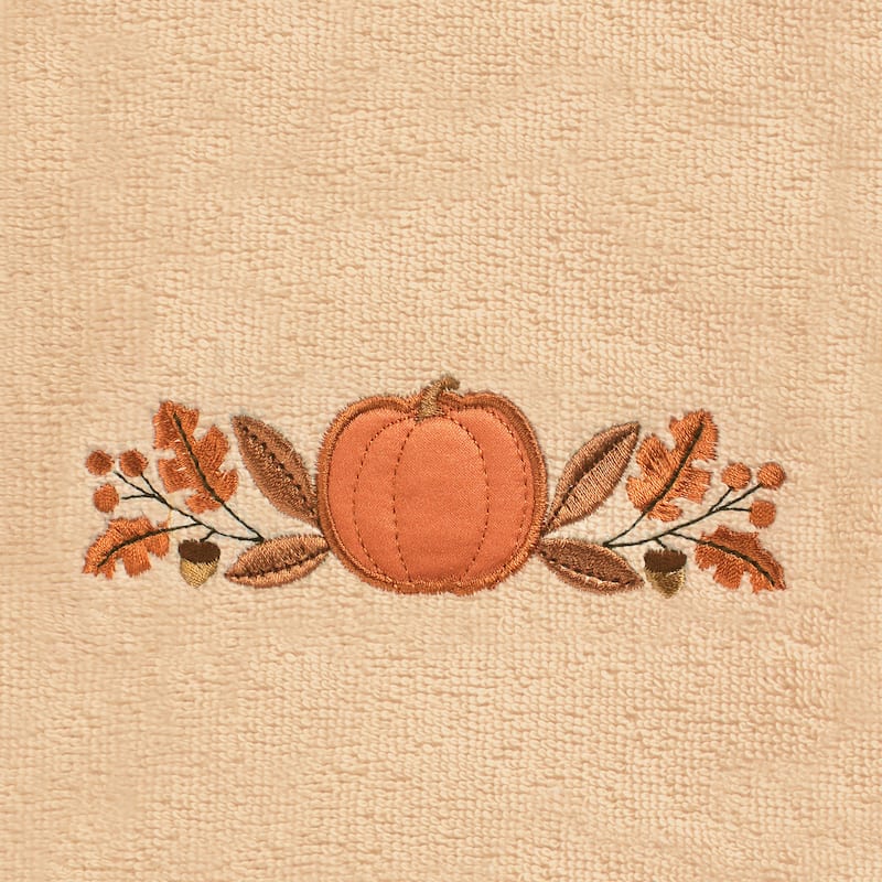 Authentic Hotel and Spa Harvest Bounty - Embroidered Luxury 100% Turkish Cotton Hand Towels (Set of 2)