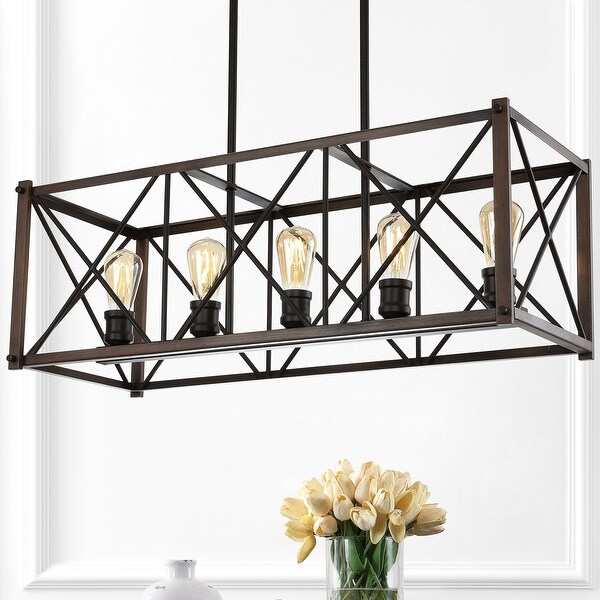 Galax 30" 5-Light Iron LED Pendant, Oil Rubbed Bronze by JONATHAN Y. Opens flyout.