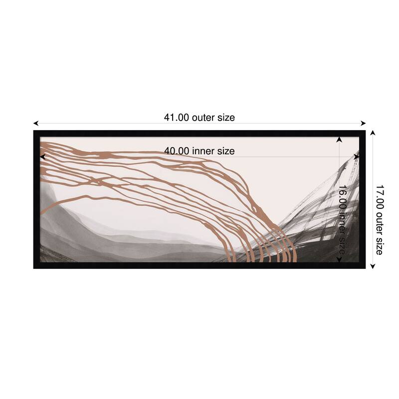 Amanti Art Framed Fabric Pinboard Flowing Lines Over Dark Landscape by PI Studio Printed Bulletin Board - Board Size 40 x 16