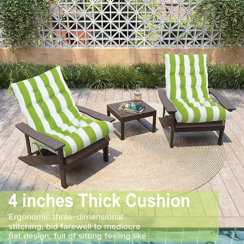 2 Pcs Set High Back Patio Chair Cushions, 44'' x 22''x 4''Tufted Rocking Chair Cushions, for Garden Porch Home Office Chair Use