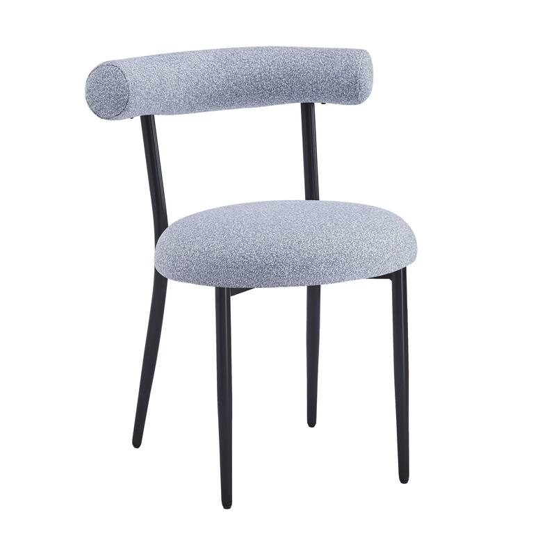 Open Back Upholstered Dining Chair Set of 2 Modern Kitchen Chairs with Metal, Fabric Dining Room Chairs for Living Room