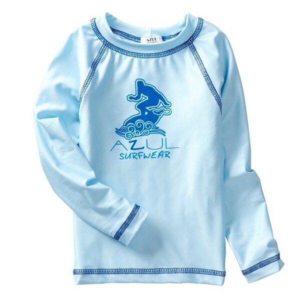 Azul Baby Boys Light Blue Solid Long Sleeved UPF 50+ Rash Guard. Opens flyout.