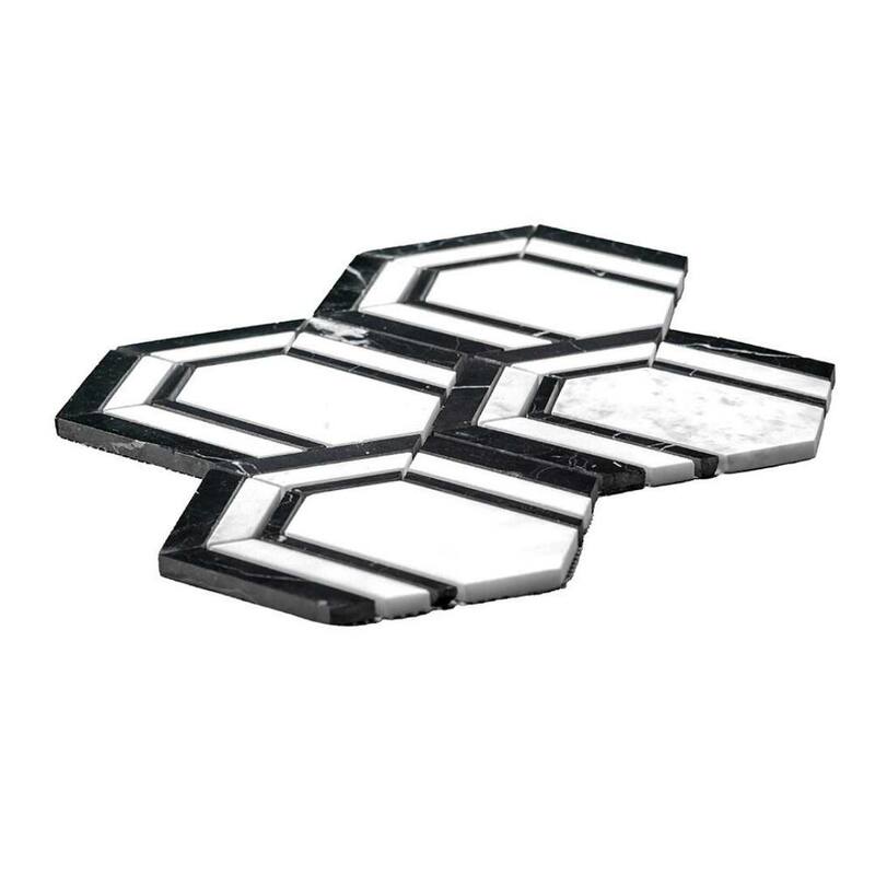 The Tile Life Argos Peak 12x14 Hexagon Marble Floor, Wall & Backsplash Tile