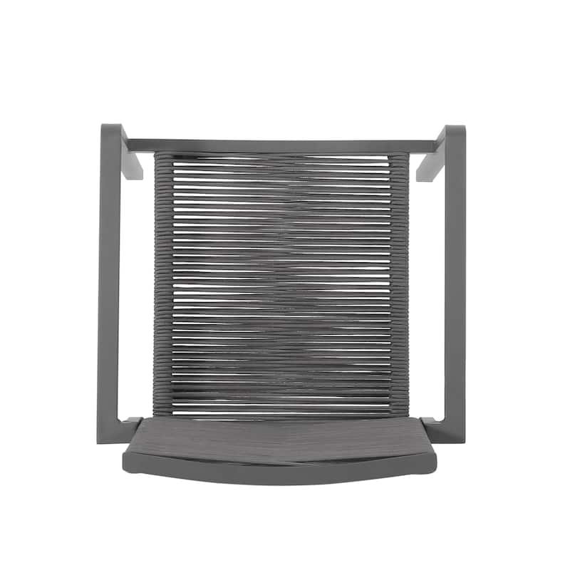 Outdoor Modern Aluminum Dining Chair with Rope Seat (Set of 2)