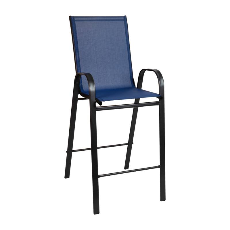 2 Pack Outdoor Barstools with Flex Comfort Material-Patio Stool