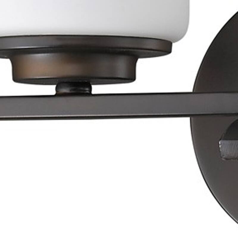 Modern Wall Mounted Vanity Light with Opal Etched Glass Shades and 2-Light Hardwired Fixture for Dry Locations