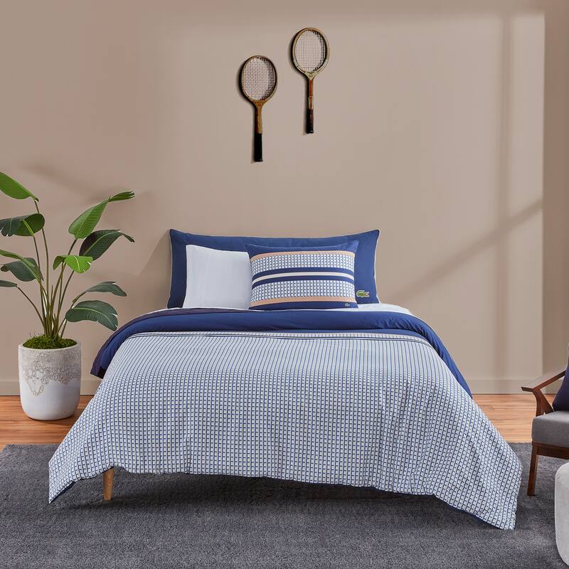 Lacoste Micro Logo 3-Piece Cotton Comforter Set - Twin