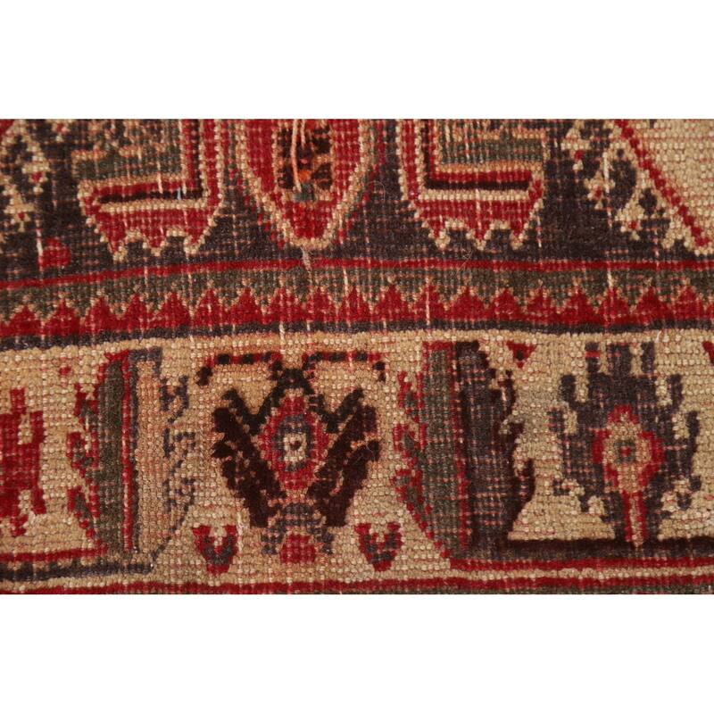 Red Shiraz Persian Antique Area Rug Handmade Wool Carpet - 3'11"x 7'6"
