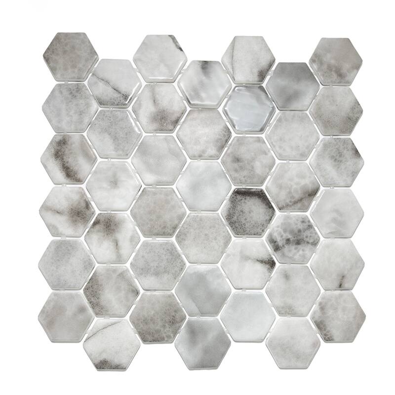 Eterna Hex 2x2 Glass Hexagon Mosaic Tile - Floor, Wall, Backsplash