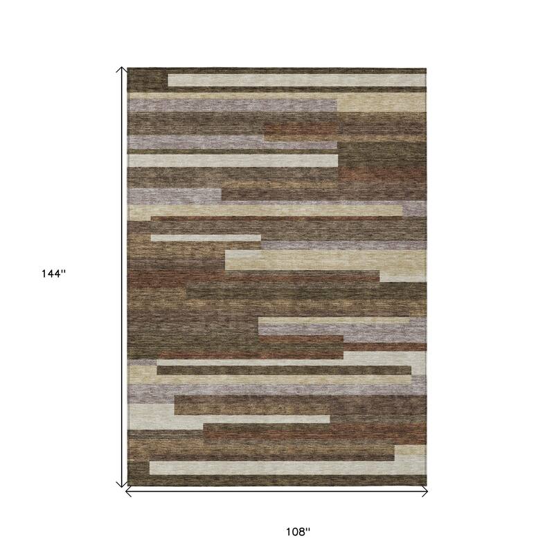 HomeRoots Striped Transitional Rectangle Outdoor Rug