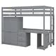 preview thumbnail 27 of 33, Traditional Rustic Style Twin Size Loft Bed with Built-In Ladder,Storage Drawers and Wardrobe,Study Desk Under-Bed