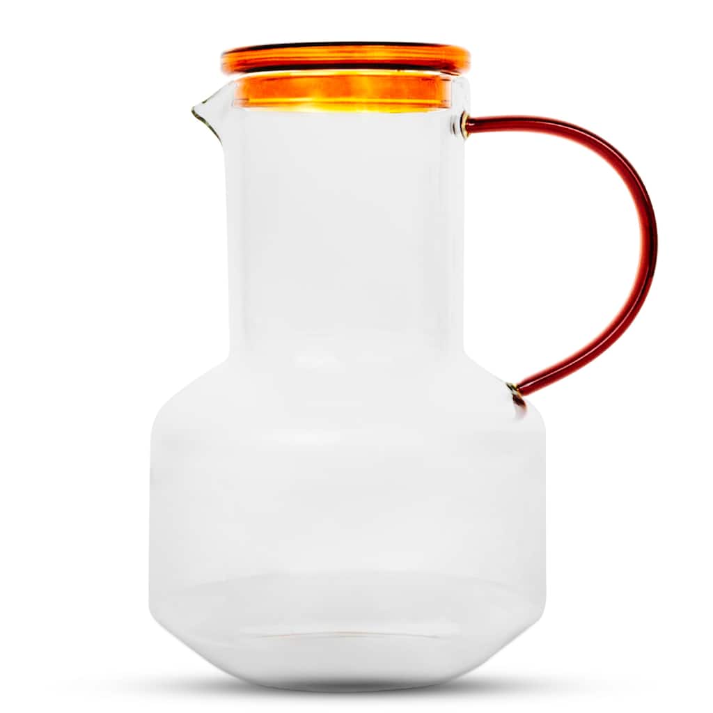 Elle Decor Glass Pitcher with Amber Lid 48 Ounce - 48 Ounce