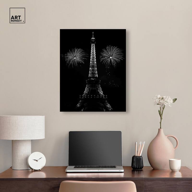 Fireworks Over Paris Canvas by Art Remedy, Gallery Wrapped