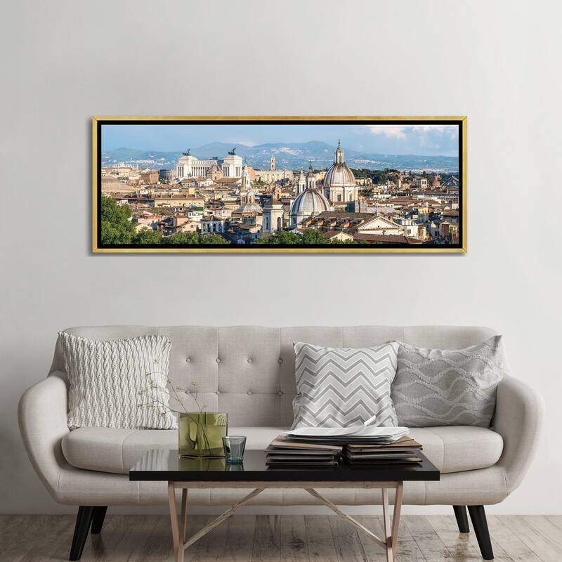 iCanvas "Rome Skyline Panorama With View Of Vatican And Victor Emmanuel II Monument" by Jan Becke Framed Canvas Print