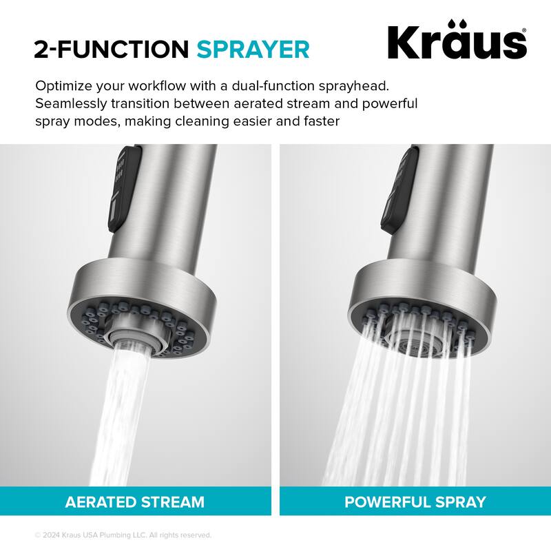 Kraus Bolden 2-Function 1-Handle Commercial Pulldown Kitchen Faucet
