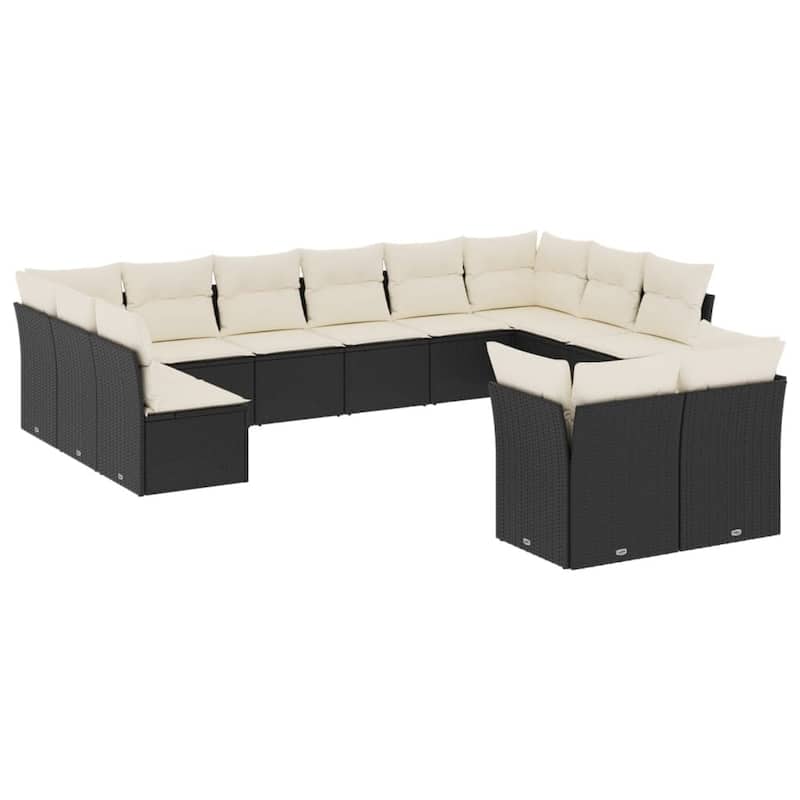 vidaXL Garden Sofa Set Black