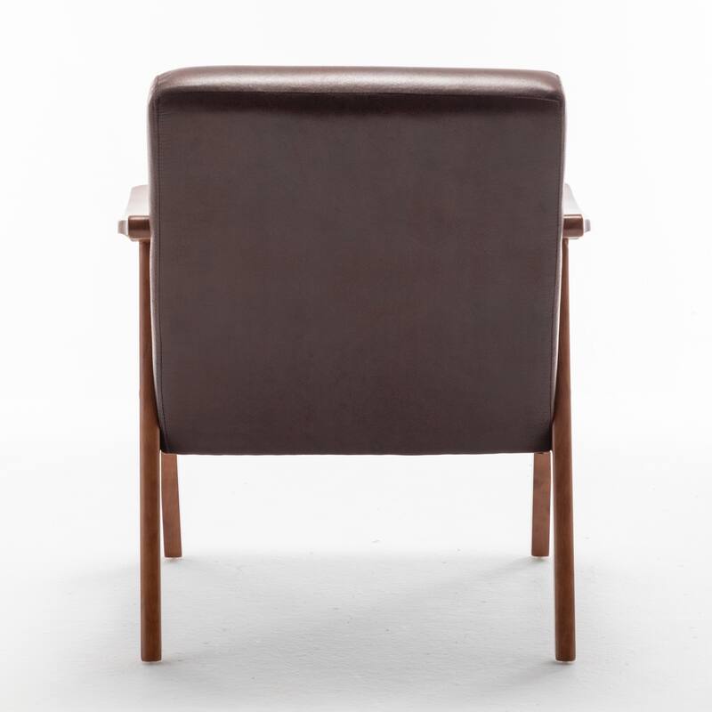 Mid-Century Modern Chair, Living Room Chair with Solid Wood Frame, Accent Chair Extra-Thick Backrest, Wingback Chair