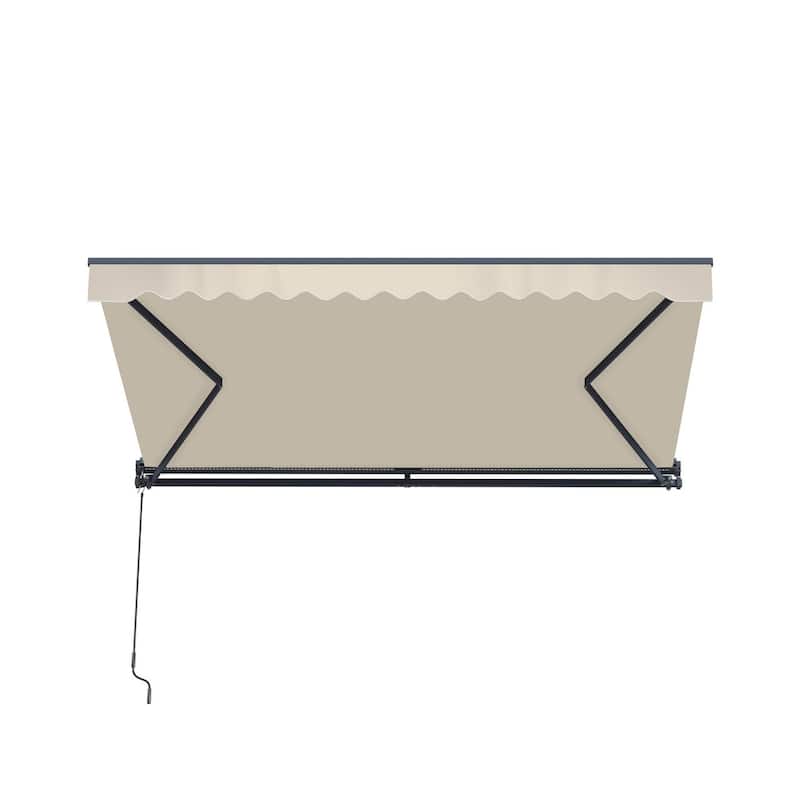 ALEKO Moroccan Semi-Cassette Motorized Patio Awning - Ivory Cream - 12 x 10 Feet - 12 x 10 feet