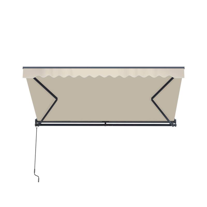 ALEKO Moroccan Semi-Cassette Motorized Patio Awning - Ivory Cream - 20 x 10 Feet