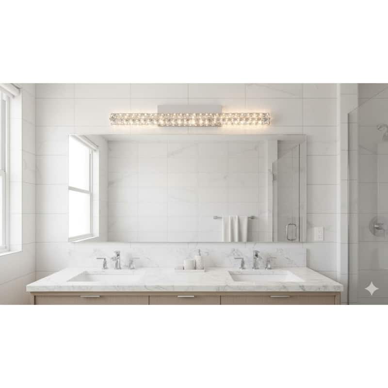 LED Chrome Wall Sconce with Crystal Accents